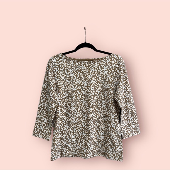 Talbots Tops - TALBOTS Cotton Long Sleeve Tee/ Rattan and Ivo